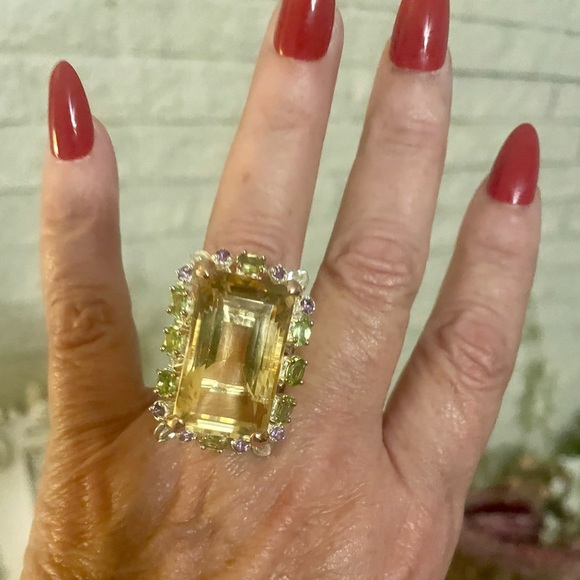 Citrine and gemstone ring - Picture 2 of 16
